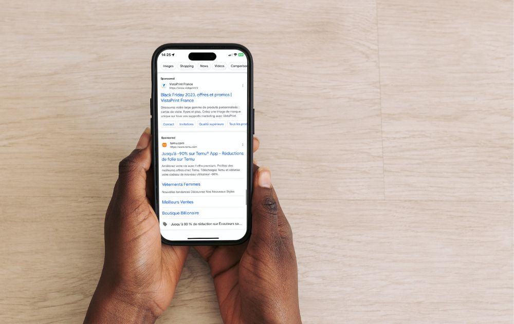 Publicités en ligne black friday SEA google ads display mobile drive to store payant