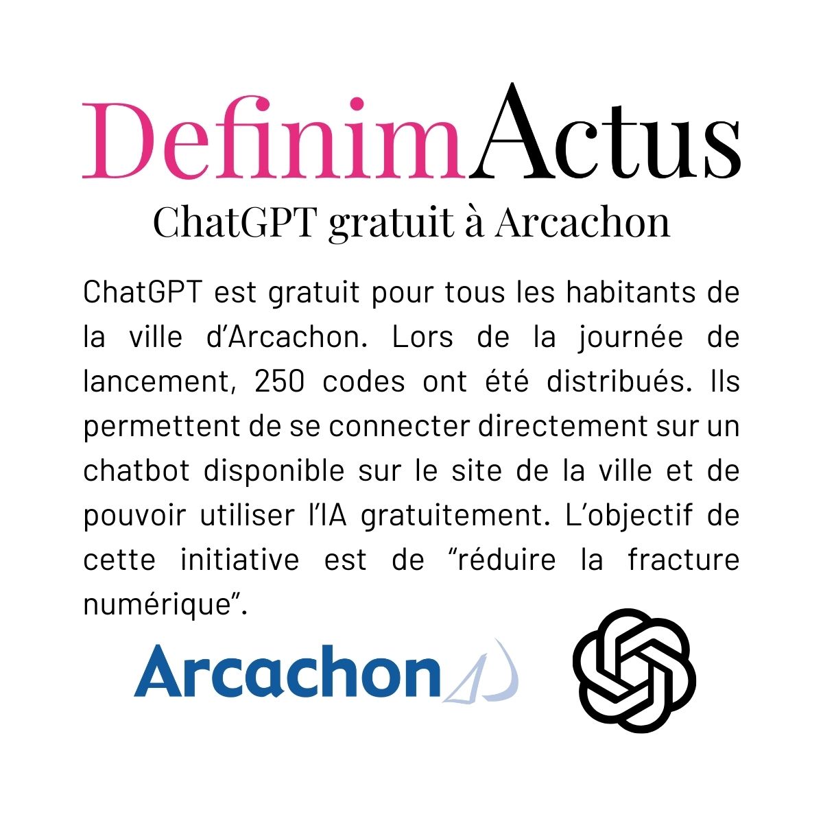 chatgpt gratuit arcachon accès habitants fracture numérique code mairie plateforme intelligence artificielle