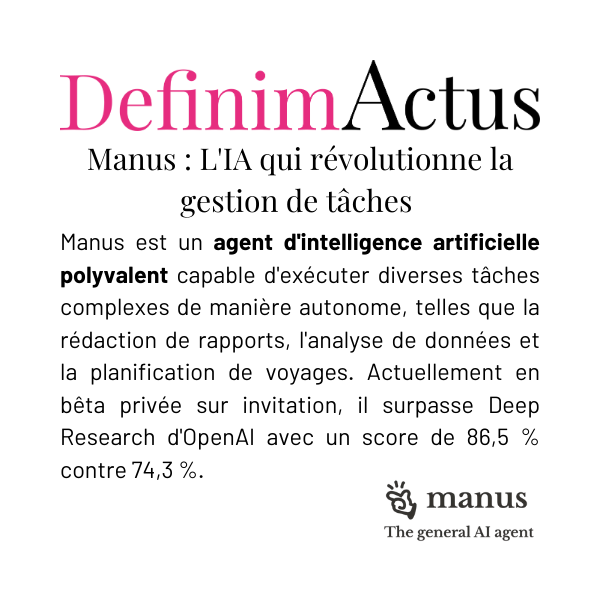Manus, agent IA autonome, exécutant des tâches complexes en toute autonomie
