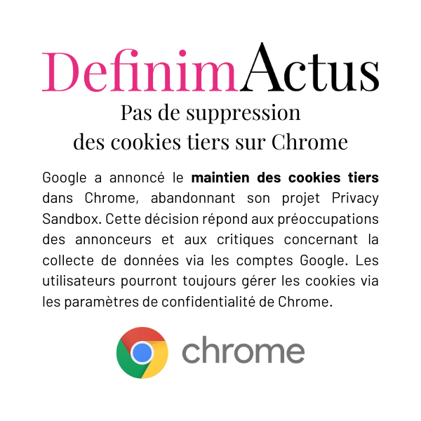 google chrome cookies tiers maintien décision publicité ciblée vie privée privacy sandbox2025