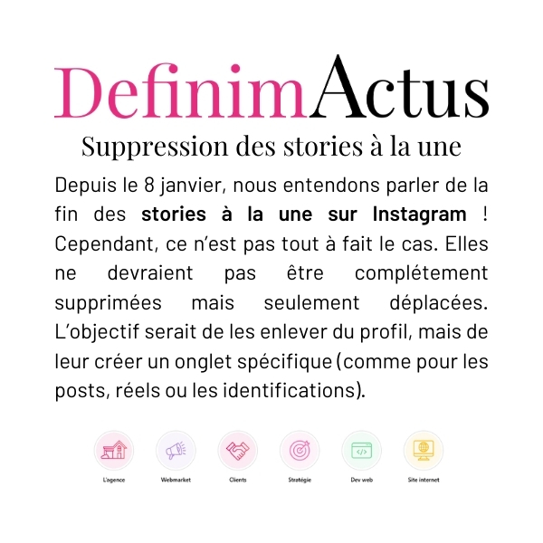 Capture d'écran montrant le nouvel emplacement des Stories à la une sur un profil Instagram en 2025